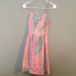 White Pink Orange Green Gap Size 0 Mini Dress